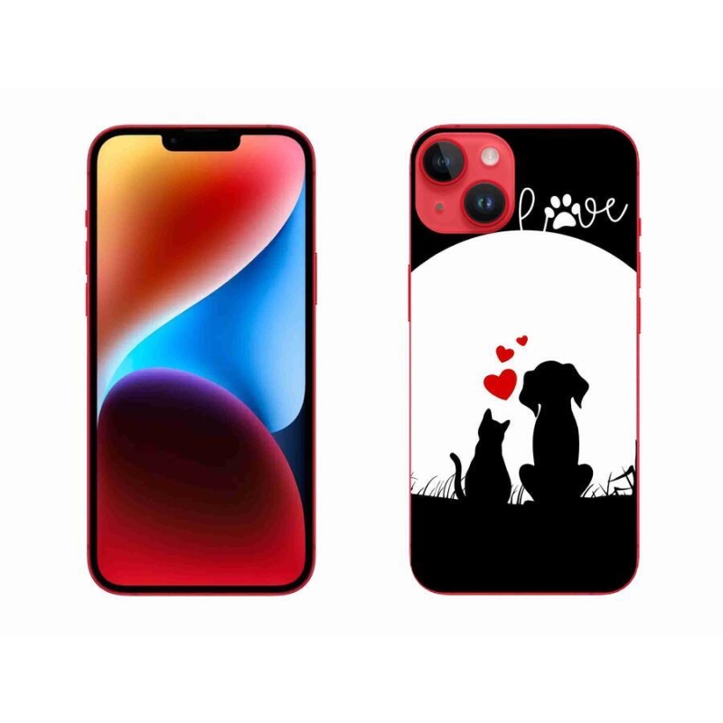 Gelový obal mmCase na mobil iPhone 14 Plus - zvířecí láska