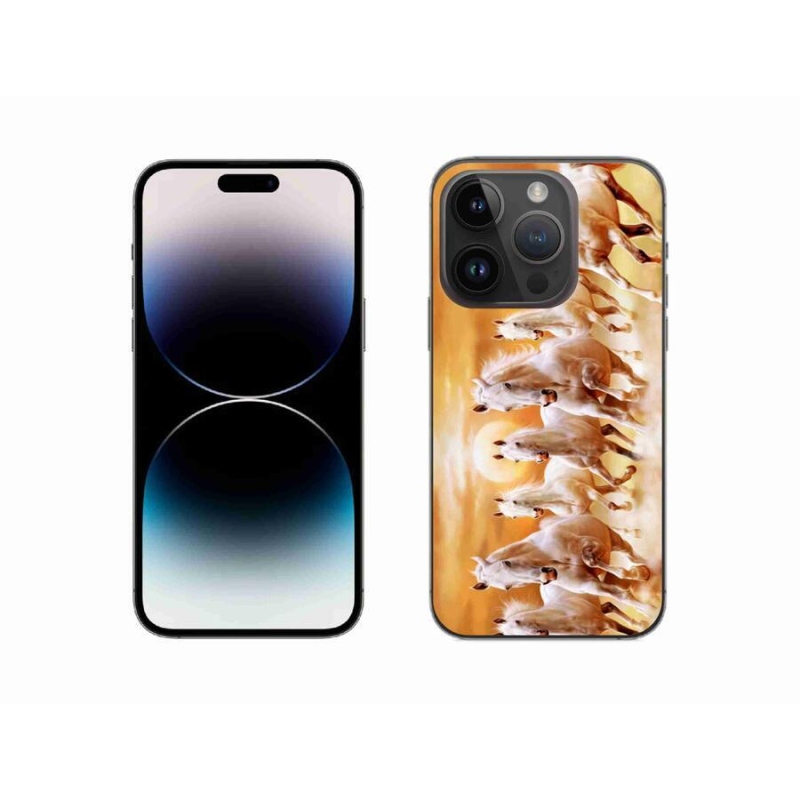 Gelový obal mmCase na mobil iPhone 14 Pro 6.1 - koně 2