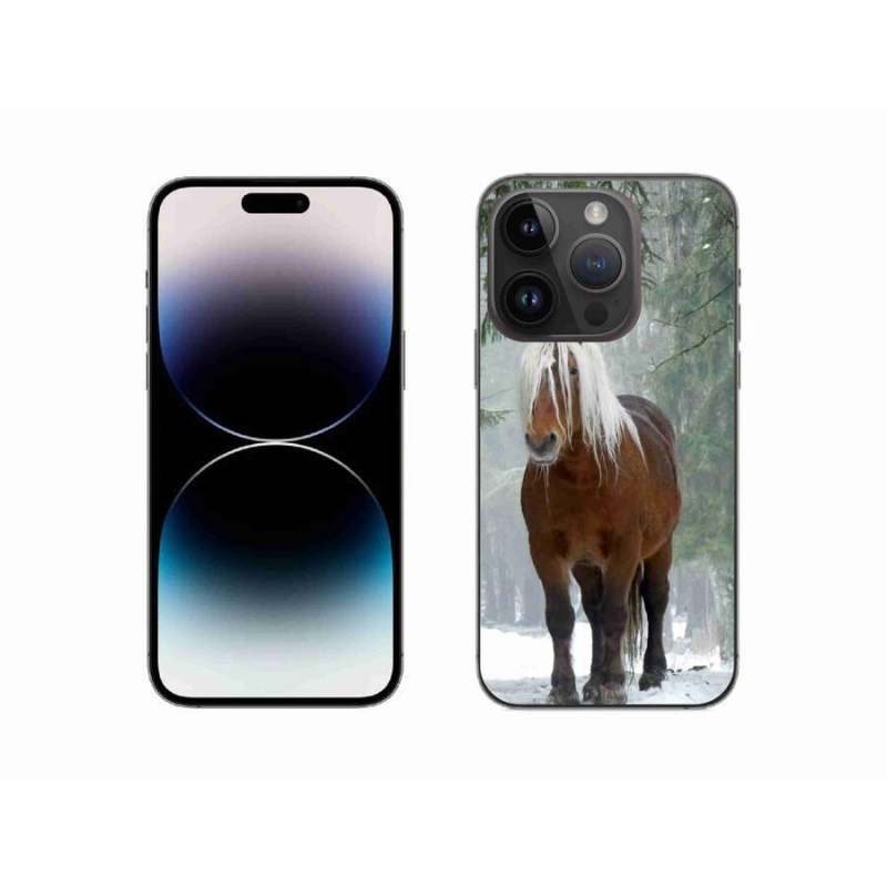 Gelový obal mmCase na mobil iPhone 14 Pro 6.1 - kůň v lese