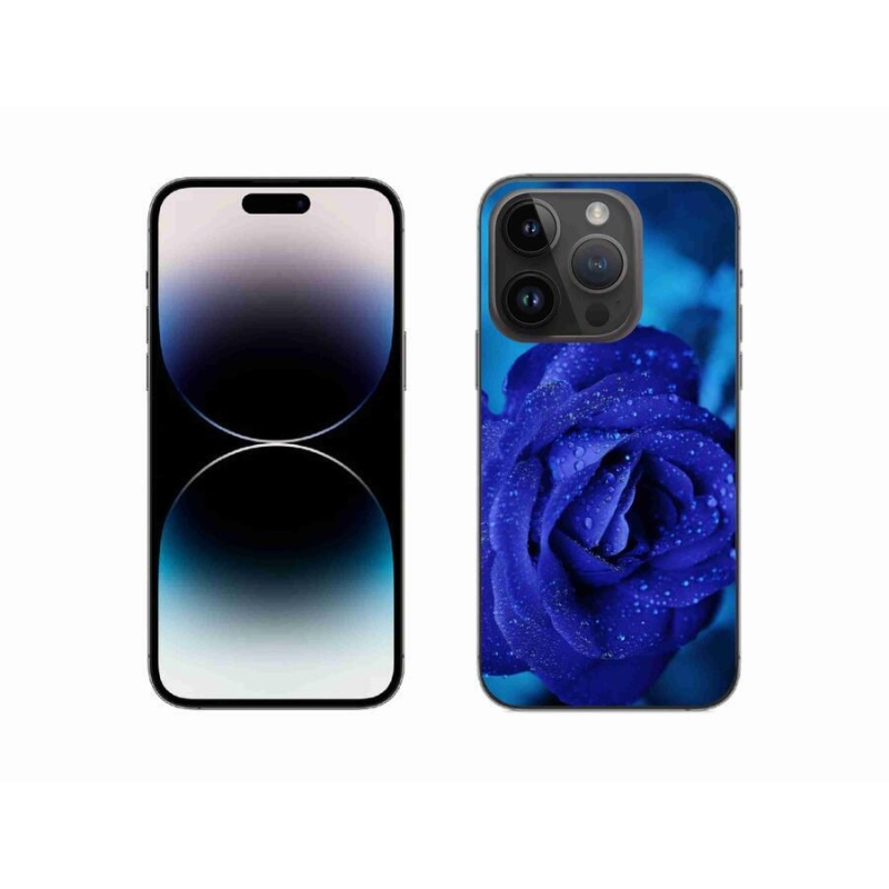 Gelový obal mmCase na mobil iPhone 14 Pro 6.1 - modrá růže