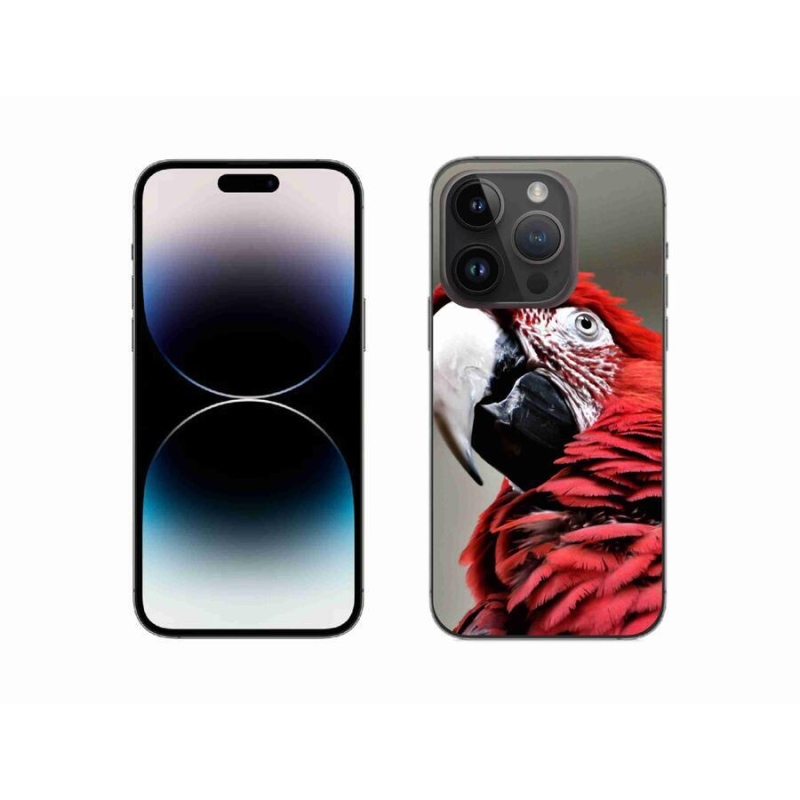 Gelový obal mmCase na mobil iPhone 14 Pro 6.1 - papoušek ara červený