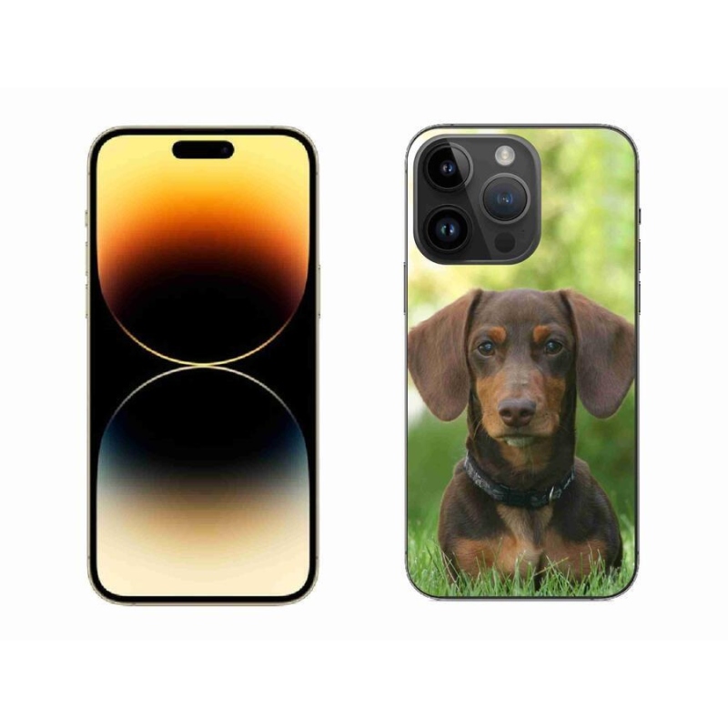 Gelový obal mmCase na mobil iPhone 14 Pro Max 6.7 - hnědý jezevčík
