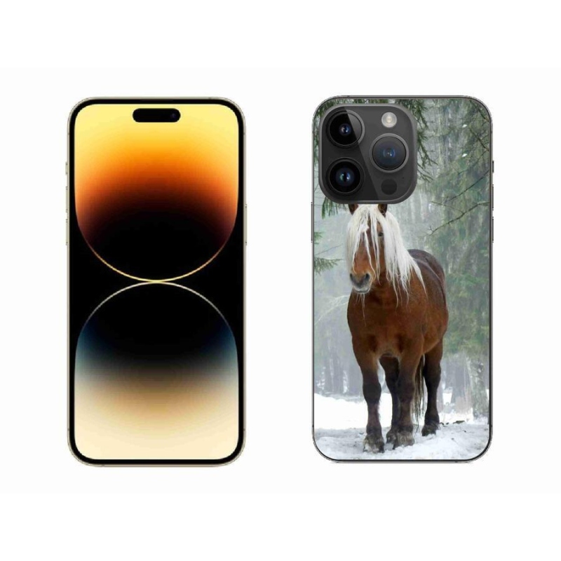 Gelový obal mmCase na mobil iPhone 14 Pro Max 6.7 - kůň v lese