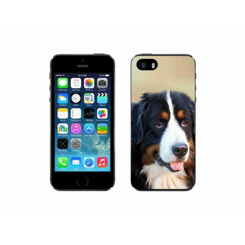 Gelový obal mmCase na mobil iPhone 5/5s - bernský salašnický pes