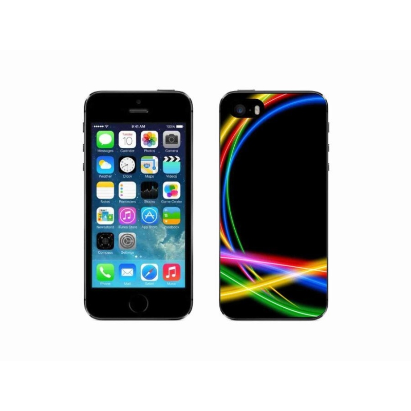 Gelový obal mmCase na mobil iPhone 5/5s - neonové kruhy
