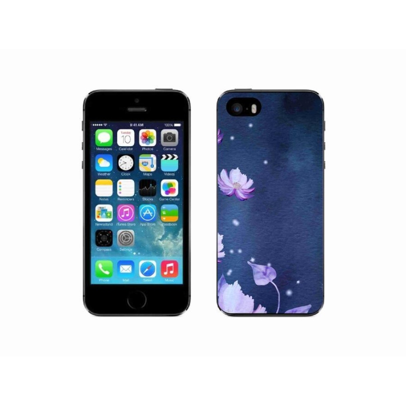 Gelový obal mmCase na mobil iPhone 5/5s - padající květy
