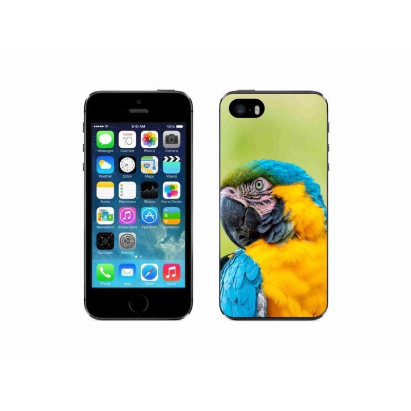 Gelový obal mmCase na mobil iPhone 5/5s - papoušek ara 2