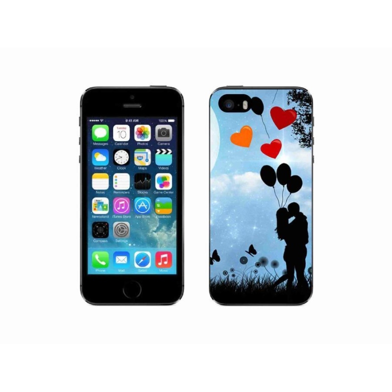 Gelový obal mmCase na mobil iPhone 5/5s - zamilovaný pár
