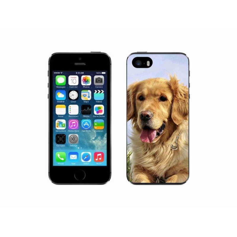 Gelový obal mmCase na mobil iPhone 5/5s - zlatý retrívr