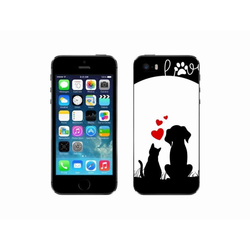 Gelový obal mmCase na mobil iPhone 5/5s - zvířecí láska