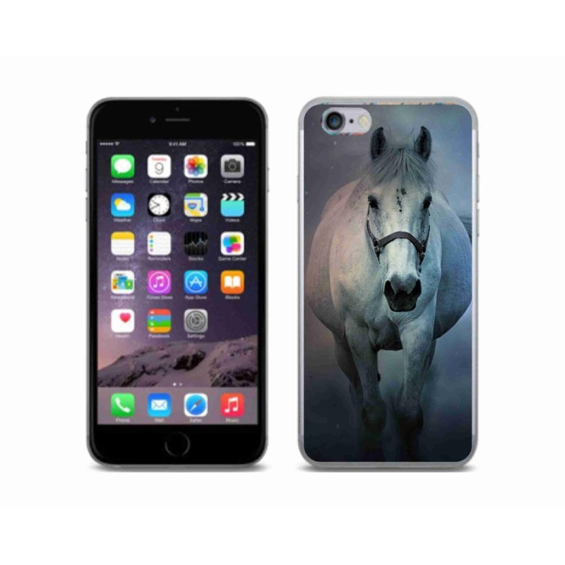 Gelový obal mmCase na mobil iPhone 6/6S - běžící bílý kůň