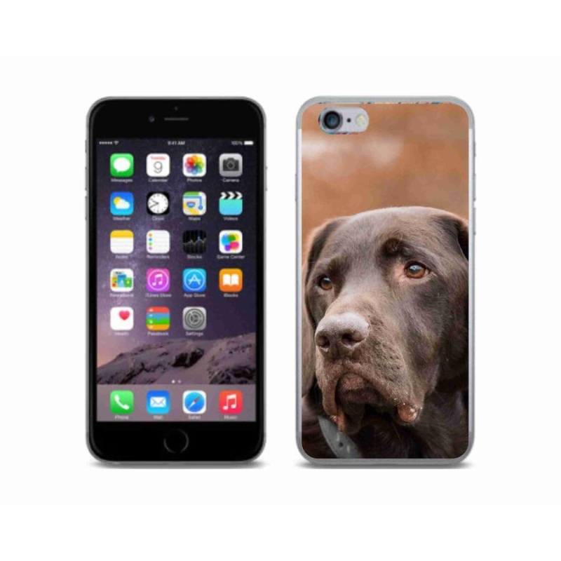 Gelový obal mmCase na mobil iPhone 6/6S - hnědý labrador