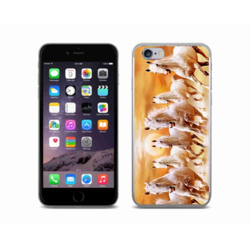 Gelový obal mmCase na mobil iPhone 6/6S - koně 2