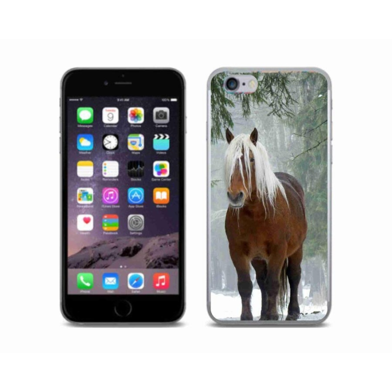 Gelový obal mmCase na mobil iPhone 6/6S - kůň v lese