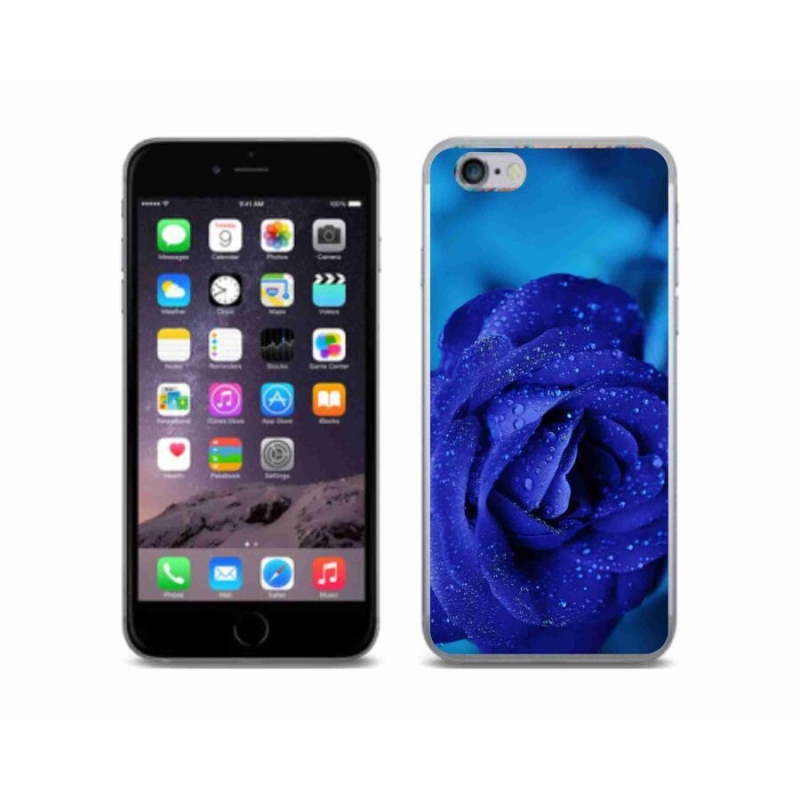 Gelový obal mmCase na mobil iPhone 6/6S - modrá růže