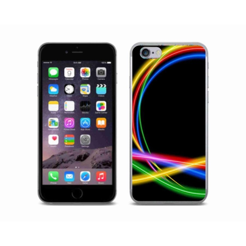 Gelový obal mmCase na mobil iPhone 6/6S - neonové kruhy