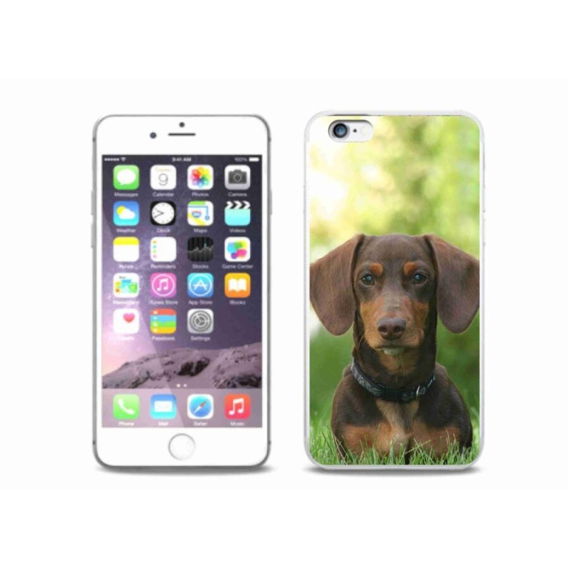 Gelový obal mmCase na mobil iPhone 6/6S Plus - hnědý jezevčík