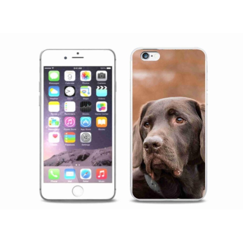 Gelový obal mmCase na mobil iPhone 6/6S Plus - hnědý labrador