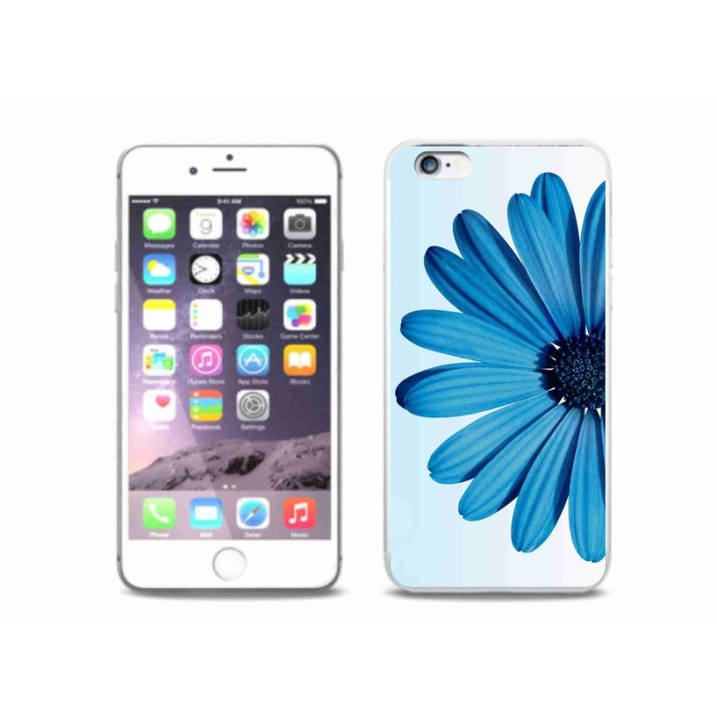 Gelový obal mmCase na mobil iPhone 6/6S Plus - modrá kopretina