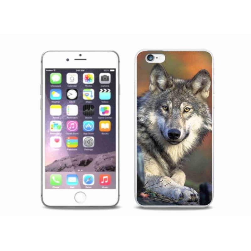 Gelový obal mmCase na mobil iPhone 6/6S Plus - vlk