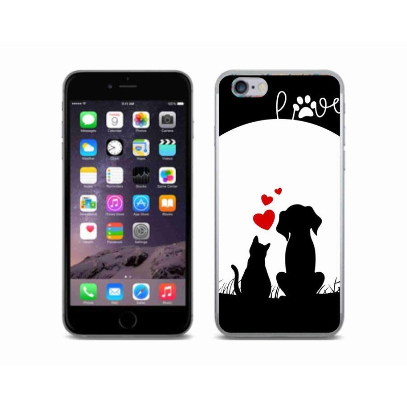 Gelový obal mmCase na mobil iPhone 6/6S - zvířecí láska