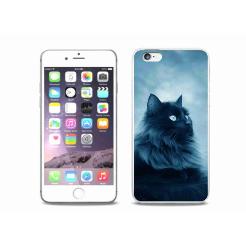 Gelový obal mmCase na mobil iPhone 6 Plus/6S Plus - černá kočka 1
