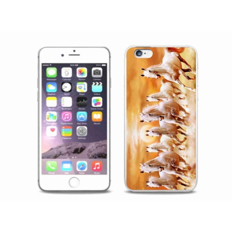 Gelový obal mmCase na mobil iPhone 6 Plus/6S Plus - koně 2