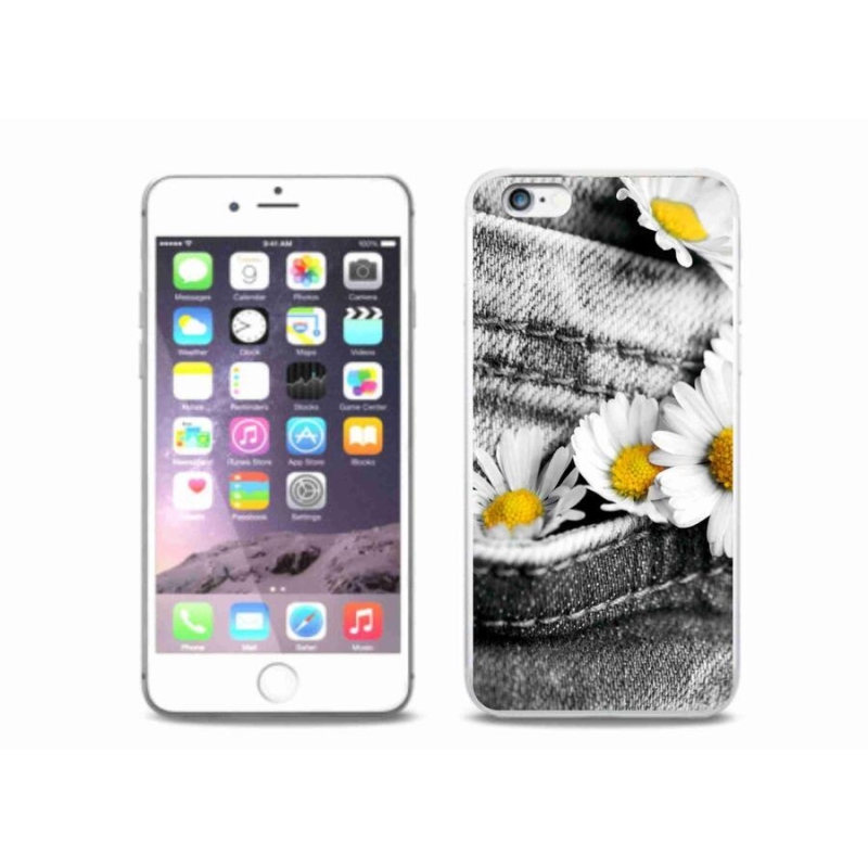 Gelový obal mmCase na mobil iPhone 6 Plus/6S Plus - kopretiny
