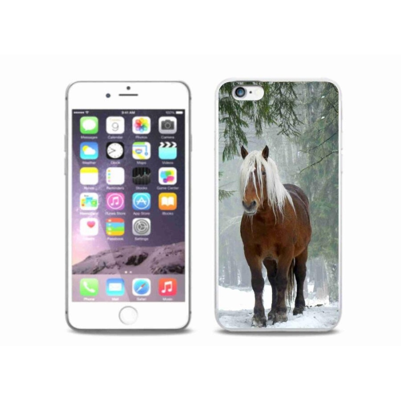 Gelový obal mmCase na mobil iPhone 6 Plus/6S Plus - kůň v lese