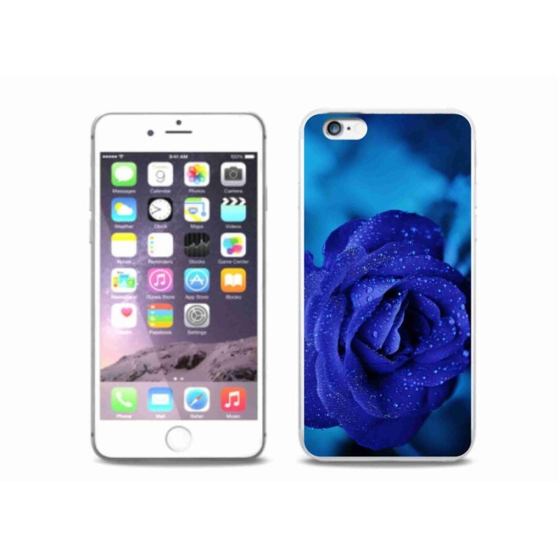 Gelový obal mmCase na mobil iPhone 6 Plus/6S Plus - modrá růže