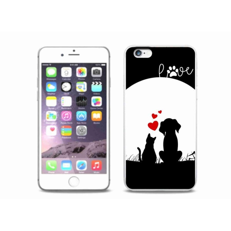 Gelový obal mmCase na mobil iPhone 6 Plus/6S Plus - zvířecí láska