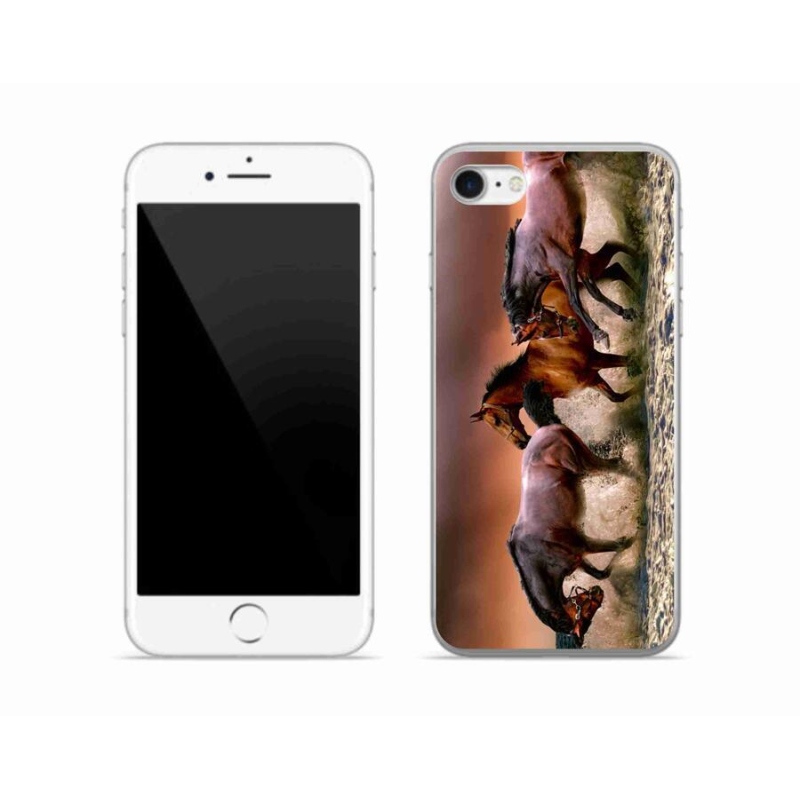 Gelový obal mmCase na mobil iPhone 7 - koně 1
