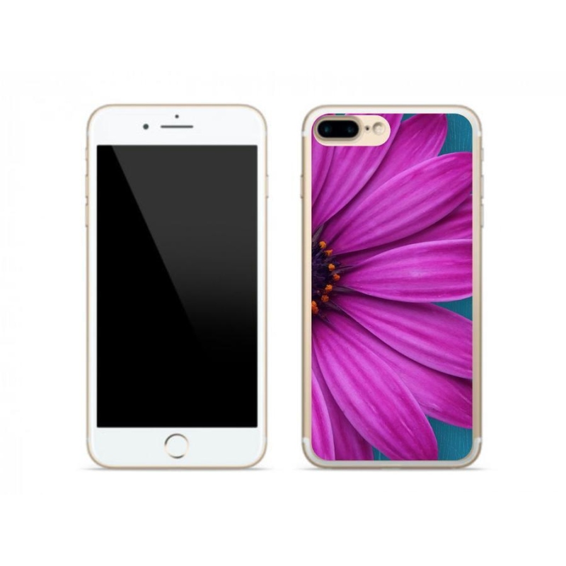 Gelový obal mmCase na mobil iPhone 7 Plus - fialová kopretina
