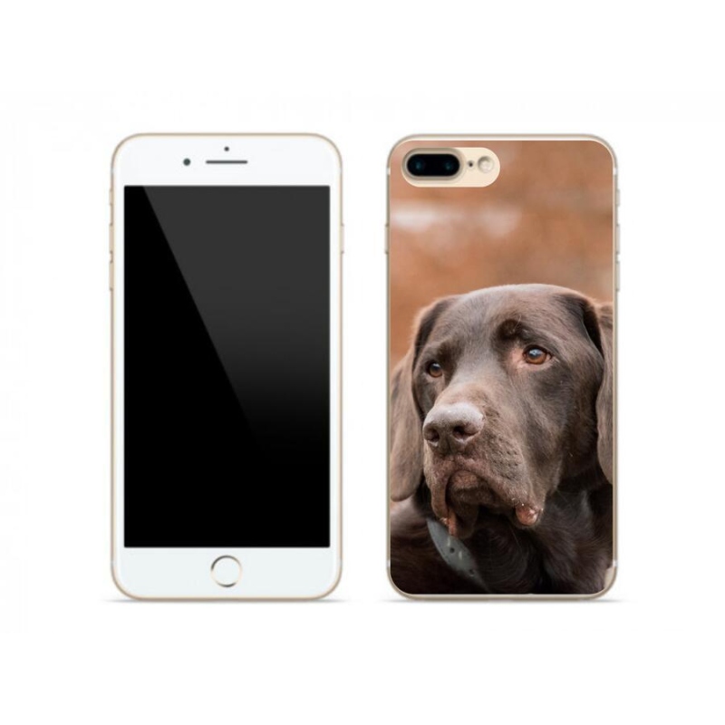 Gelový obal mmCase na mobil iPhone 7 Plus - hnědý labrador