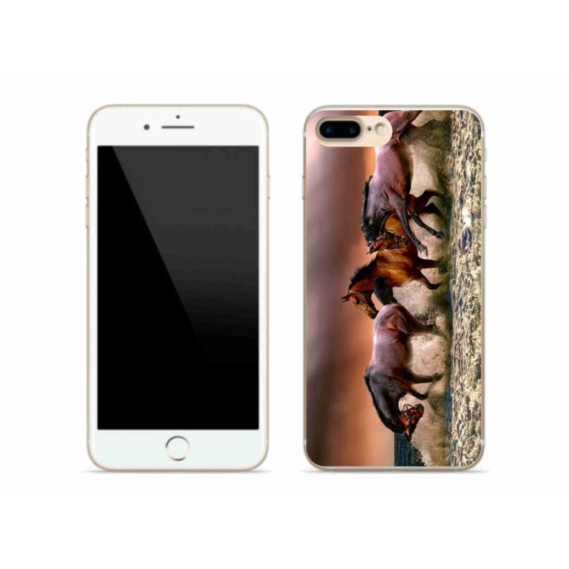 Gelový obal mmCase na mobil iPhone 7 Plus - koně 1