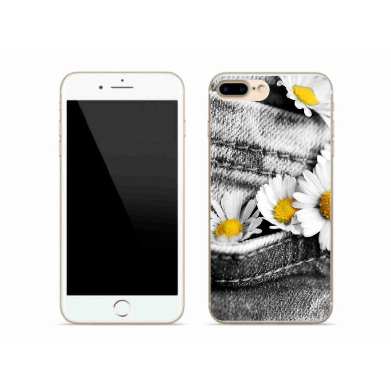 Gelový obal mmCase na mobil iPhone 7 Plus - kopretiny
