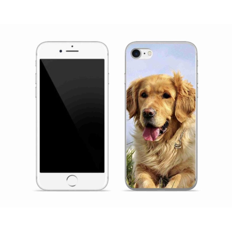 Gelový obal mmCase na mobil iPhone 7 - zlatý retrívr