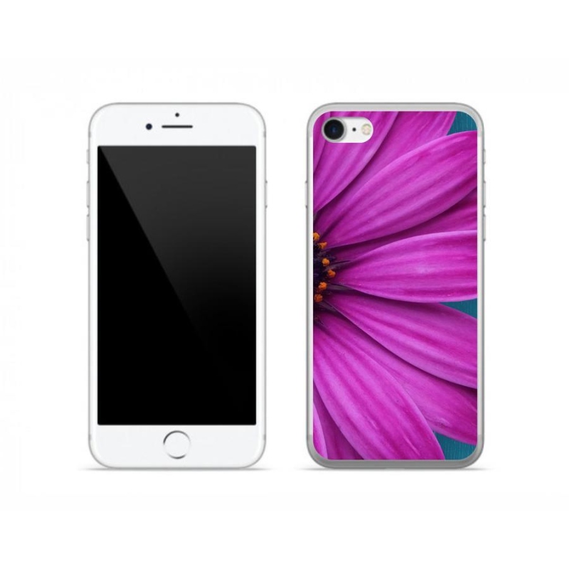 Gelový obal mmCase na mobil iPhone 8 - fialová kopretina