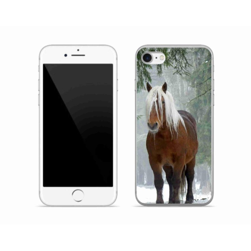 Gelový obal mmCase na mobil iPhone 8 - kůň v lese