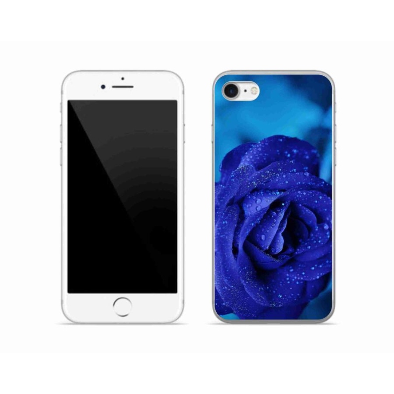 Gelový obal mmCase na mobil iPhone 8 - modrá růže