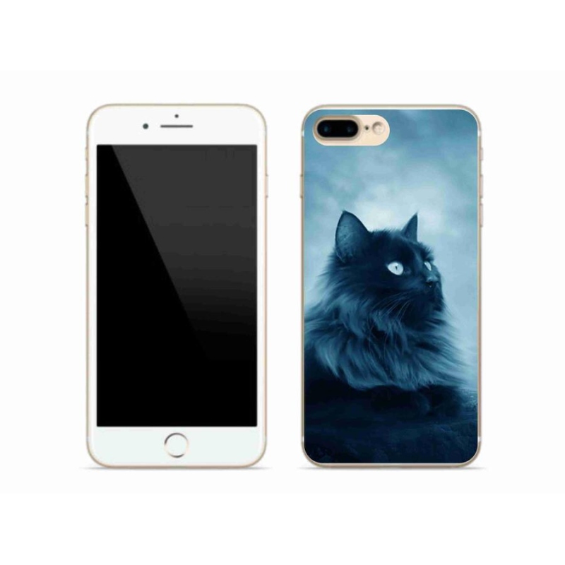 Gelový obal mmCase na mobil iPhone 8 Plus - černá kočka 1