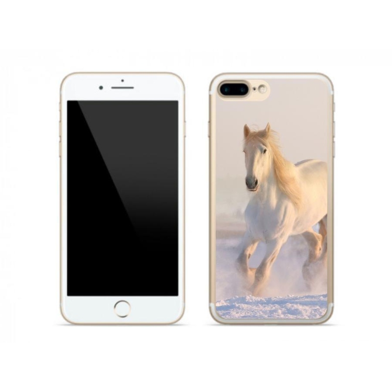 Gelový obal mmCase na mobil iPhone 8 Plus - kůň ve sněhu