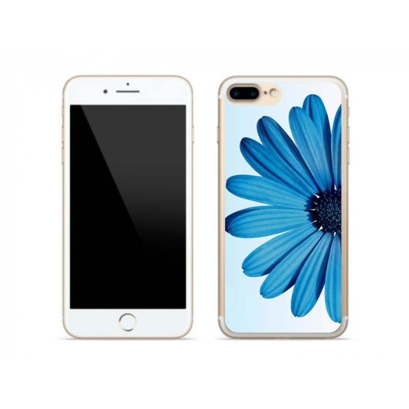 Gelový obal mmCase na mobil iPhone 8 Plus - modrá kopretina