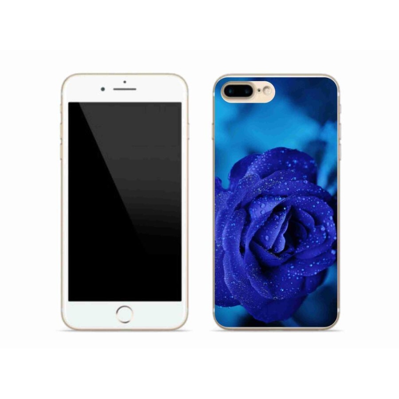 Gelový obal mmCase na mobil iPhone 8 Plus - modrá růže