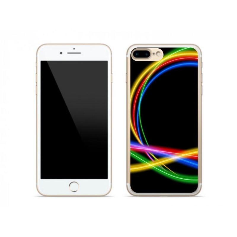 Gelový obal mmCase na mobil iPhone 8 Plus - neonové kruhy