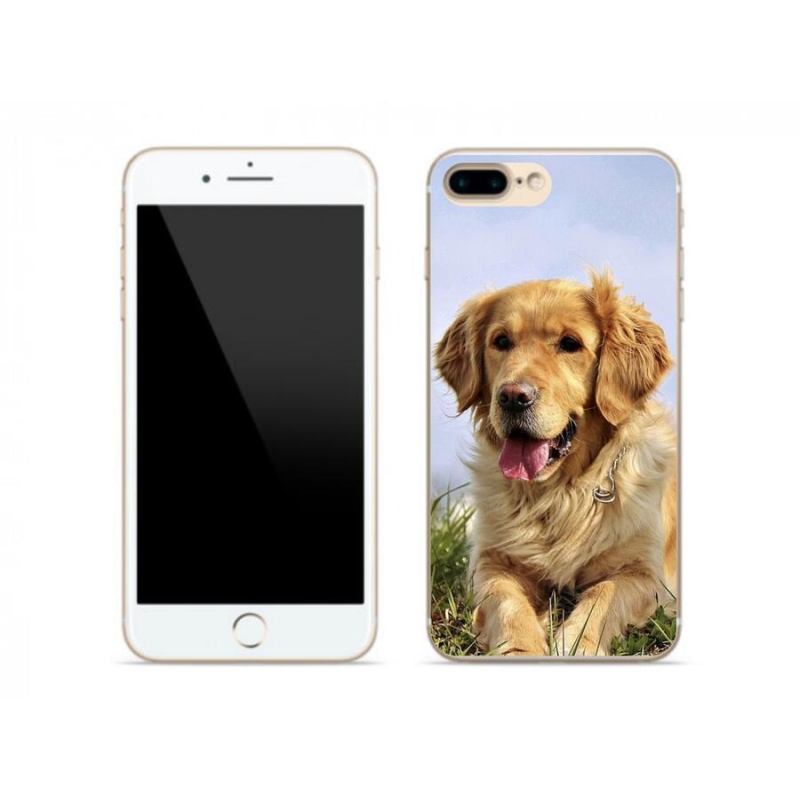 Gelový obal mmCase na mobil iPhone 8 Plus - zlatý retrívr