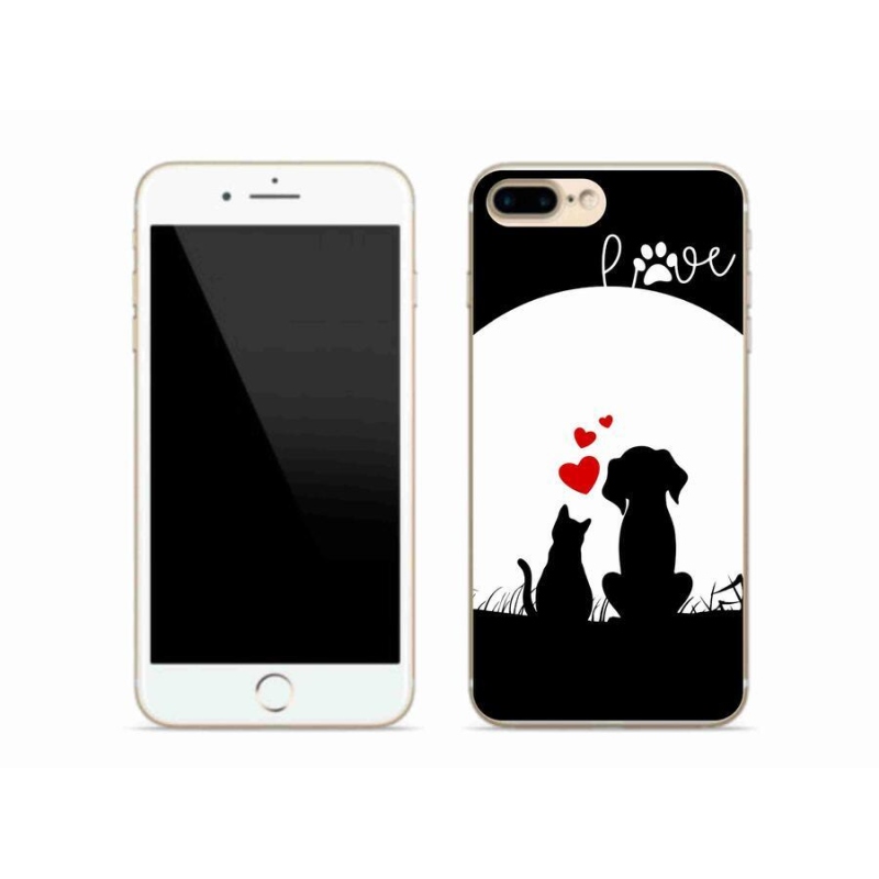 Gelový obal mmCase na mobil iPhone 8 Plus - zvířecí láska