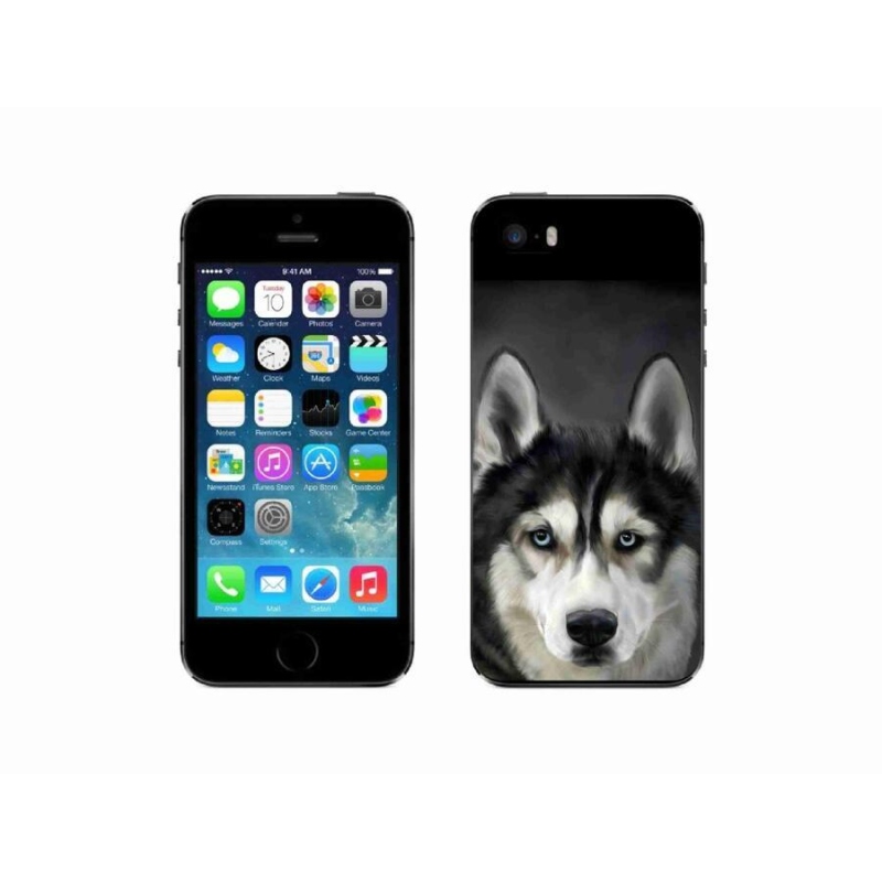 Gelový obal mmCase na mobil iPhone SE (2016) - husky