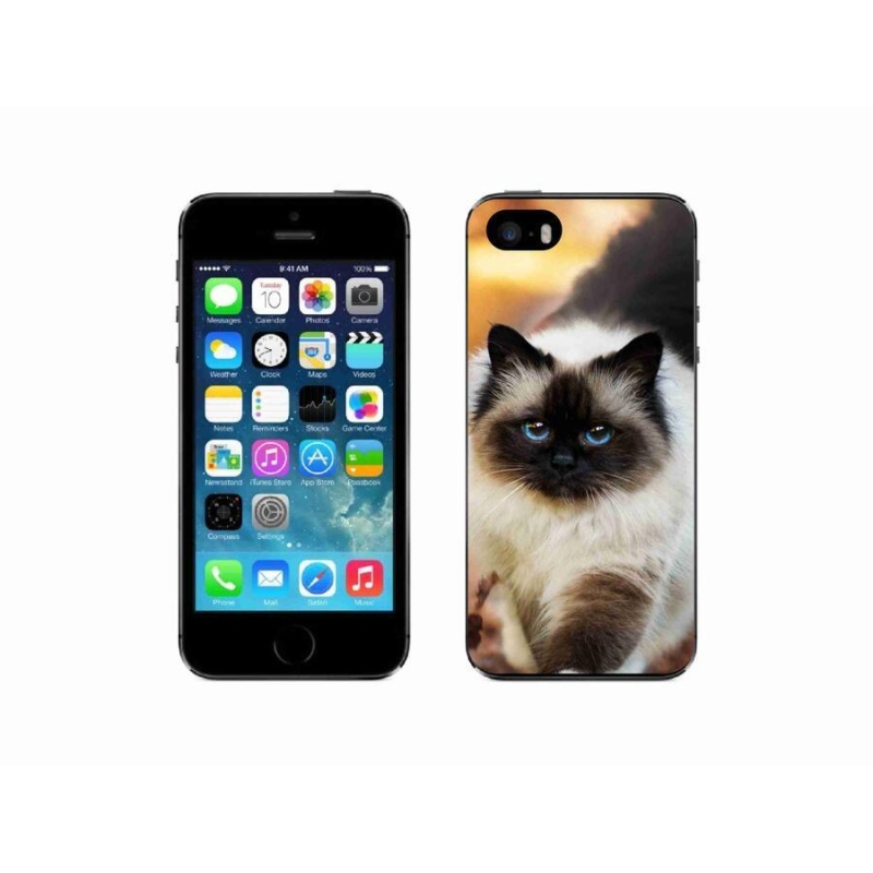 Gelový obal mmCase na mobil iPhone SE (2016) - kočka 1