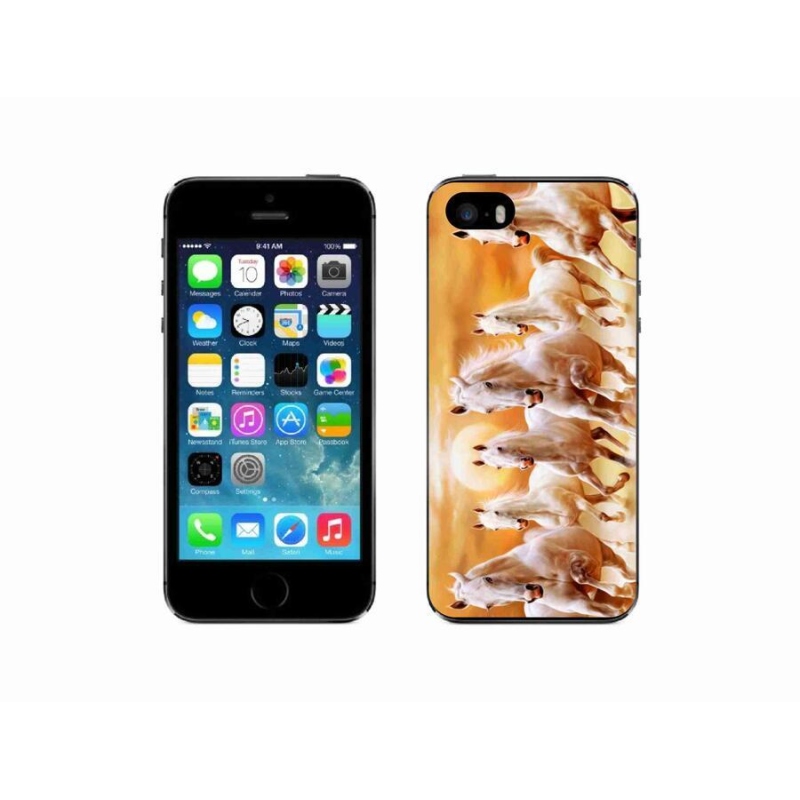 Gelový obal mmCase na mobil iPhone SE (2016) - koně 2